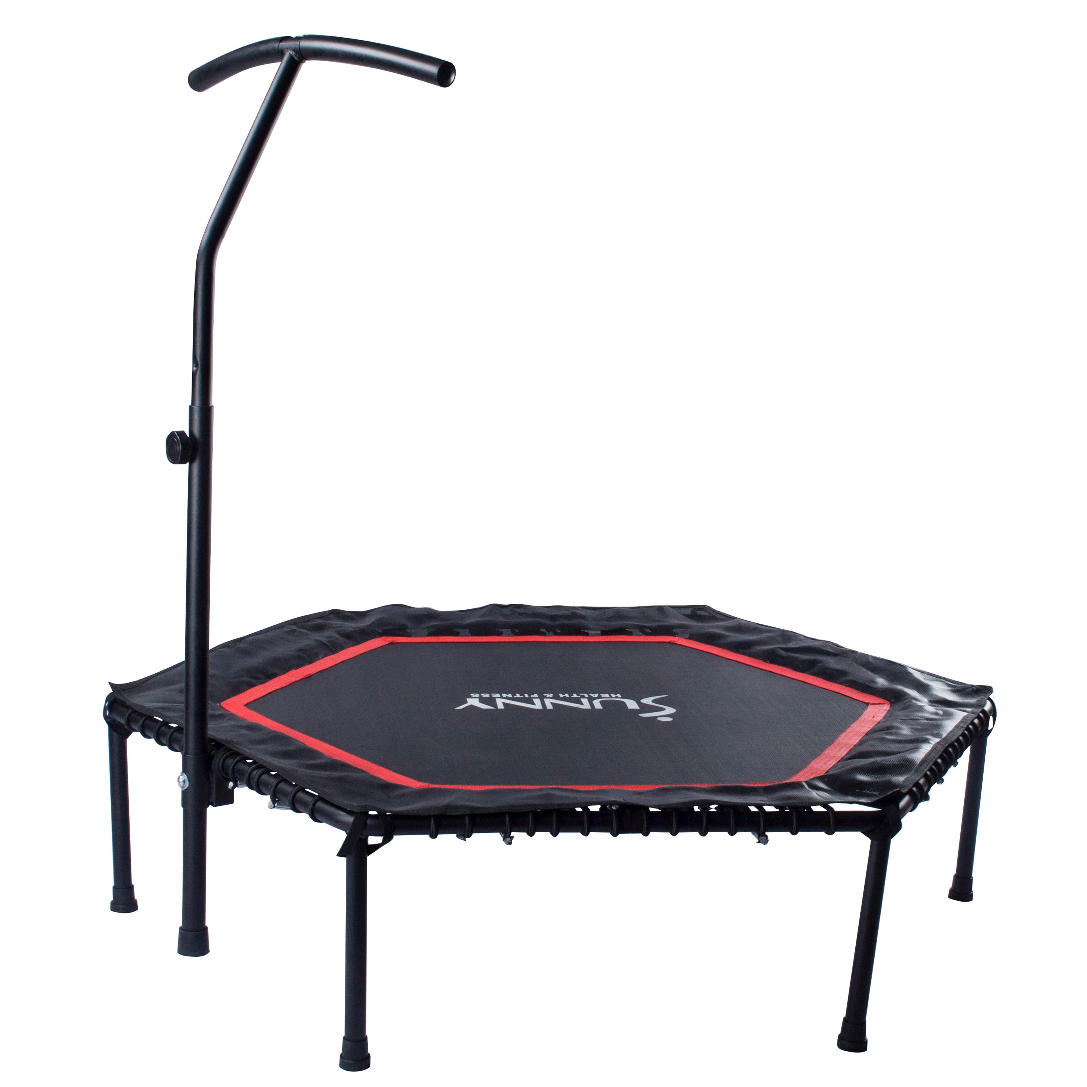 Sunny Health & NO. Indoor Fitness Adjustable Exercise Mini Rebounder 079 with Handlebar, Trampoline Fitness