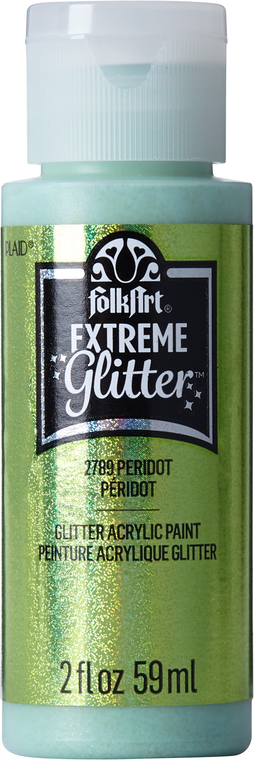 FolkArt Extreme Glitter Acrylic Craft Paint, Glitter Finish, Peridot, 2