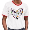 thumbnail image 2 of Halloween Heart Ringer Tee Shirt Unisex Large White/Red, 2 of 5