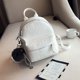 thumbnail image 1 of Mini Mochila pequeña de piel sintética para mujer, morral pequeño de piel sintética, color blanco y negro, a la moda Fivean unisex, 1 of 2