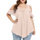 thumbnail image 3 of Arco trompeta mangas irregular cuello en V camisa de gasa 4 colores 6 yardas Irfora Azul marino 4XL, 3 of 4