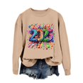 thumbnail image 1 of WEAIXIMIUNG Chandail en Molleton Bleu Marine pour Femmes Automne et Hiver Col Rond Manches Longues Chandail en Molleton Imprimé Chandail de Noël, 1 of 4