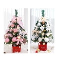thumbnail image 4 of Artículos de decoración Irfora Mini árboles de Navidad artificiales de mesa con lazo, ciervo, conejo, bola de pelo de algodón, campana de plumas, adornos de copo de nieve para mesa, escritorio, decor, 4 of 5