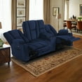 thumbnail image 2 of MCombo Power Reclining Sofa w/ Console and Massage USB Ports for Living Rooom Navy Blue Fabric 6035, 2 of 8