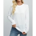 thumbnail image 3 of QUALFORT Women’s 100% Cotton Crew Neck Long Sleeve Pullover Sweater – Soft Lightweight Knit Top, 3 of 6