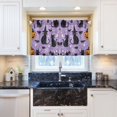 thumbnail image 5 of Yayeee Kitchen Curtains Light Filtering 27"x36" Rod Pocket Short Cafe Window Panel, Halloween Cats, 5 of 7