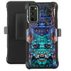 DALUX Hybrid Kickstand Holster Phone Case Compatible with Galaxy S20 FE 5G (Fan Edition) 2020 - Teal Demon