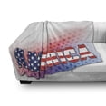 thumbnail image 3 of American Soft Flannel Fleece Blanket, USA Flag on America Stars Background Illustration Freedom Independence Liberty, Cozy Plush for Indoor and Outdoor Use, 70" x 90", Red Blue White, by Ambesonne, 3 of 6