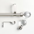 thumbnail image 3 of Muuphra Modern 1" Brushed Nickle Multi-faced Crystal Ball Adjustable Single Curtain Rods,30"-60", 3 of 7