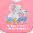 thumbnail image 4 of Inktastic My Noni Loves Me to the Moon and Back Elephant Family Boys or Girls Baby Bib, 4 of 4