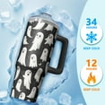 thumbnail image 4 of 30 Oz Halloween Tumbler with Handle and Straw, Pumpkin Skeleton Cat Insulated Tumbler, Halloween Birthday Gifts for Women Adults Teenagers, 4 of 5