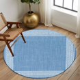 thumbnail image 2 of Round Rugs 5Ft, Sky Blue Retro Greek Key Round Area Rug Washable Indoor Throw Carpet, Geometric Greece Ancient Farmhouse Soft Non Slip Circle Rug for Cabinet Bathroom Home Decor Aesthetic, 2 of 8