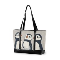 FORMRS Laptop Tote Bag for Women with 15.6" Computer Compartments Handbag, Cute Puffin