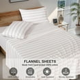 thumbnail image 6 of RUVANTI Flannel Sheets Full Size - 100% Cotton Double Brushed Bed Sheets Set, Deep Pockets 16 Inches, All Seasons Breathable & Extra Soft Full Sheets, Warm & Cozy, 4 Piece, Twill Stripe, 6 of 7