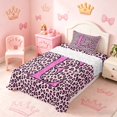 thumbnail image 3 of meiyoeat Glitter Leopard Print Letter E Twin Sheet Sets, Girls Teens, Pink Sparkle Monogrammed Bedding, 3-Piece, 1 Flat Sheet, 1 Fitted Sheet and 1 Pillowcase, 3 of 6
