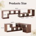 thumbnail image 4 of PAPROOS TV Stand for 65 Inch TV, Modular L Shaped TV Stand, Adjustable Entertainment Center with 6 Open Shelves, Wood Grain Media Console for Living Room Bedroom, Brown, 4 of 10
