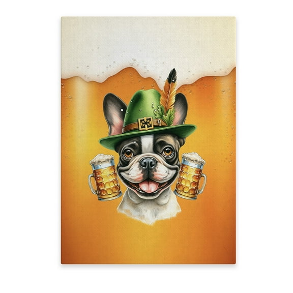 Best French Bulldog Dad Proud Beer Lover Happy Oktoberfest Vertical Matte Canvas Poster Dog Lover Gifts Wall Art Home Decor - 02016
