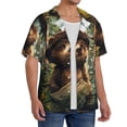 thumbnail image 2 of Sikiie Jungle Hat Bear Men's Wrinkle Free Untucked Cuban Shirt Business Casual Button Down Shirts Short Sleeve ShirtX-Large, 2 of 5