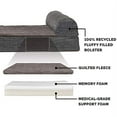 thumbnail image 3 of FurHaven Pet Dog Bed | Memory Foam Suede Chaise Quilted Fleece & Print Suede Lounge Pet Bed for Dogs & Cats, Espresso, Large, 3 of 8