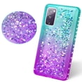 thumbnail image 3 of Compatible for Samsung Galaxy S20 FE Case, with Tempered Glass Screen Protector SOGA Diamond Liquid Quicksand Cover Cute Girl Women Phone Case - Pink / Purple, 3 of 5