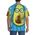 thumbnail image 5 of KLL Avocado with Glasses Print Men's Shirt Short Sleeve Button Down Summer Cuba Beach Shirts- 4X-Large, 5 of 7