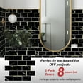 thumbnail image 6 of Dcor WOW 41006  Peel & Stick Backsplash, (8) 12x12-inch Sheet Covers 8 Sq Ft, Black Marble Subway Back Splash Tile Gold Accent, 6 of 7
