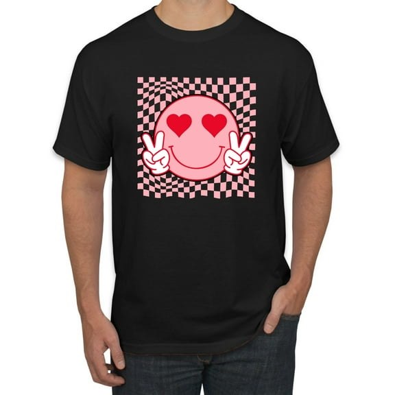 Wild Bobby Cute Trippy Peace Heart Valentine's Day Peace Hipster Vibes Men Tee
