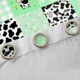 thumbnail image 4 of jejeloiu Farmhouse Milk Cow Blackout Curtains Set of 2 (52x84 Each),Kawaii Flowers Dsiay Window Curtains,Green White Plaid Grid Curtains and Drapes For Girls,Breathable Home Decor, 4 of 6