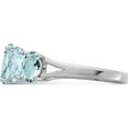 thumbnail image 4 of Sterling Silver Rhodium Aqua Ring (Size 6) Made In India qdx870-6, 4 of 5