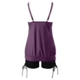 thumbnail image 3 of Womens Swimsuits Solid Color Stylish Ruffle Tankini Tops with Boyshorts Dark Purple Womens Bathing Suits M, 3 of 6
