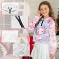 thumbnail image 6 of Xoenoiee Pink Axolotl Cherry Blossom Print Girls Oversized Half Zip Hoodies Long Sleeve Casual Sweatshirts Loose Fall Pullover Tops Jacket with Pocket, 9-10 Years, 6 of 7