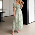 thumbnail image 2 of Letdown Summer Dresses for Women 2026 Floral Cottagecore Dress Puff Sleeve Maxi Ruffled Corset Dress Square Neck A Line Flowy Wedding Guest Tea Party Dresses, 2 of 7