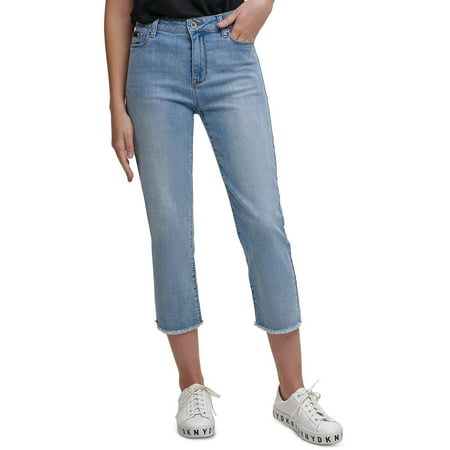 DKNY Jeans Womens Rivington Mid-Rise Slim Cropped Jeans