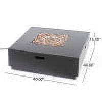GDF Studio Jasmine Outdoor 50,000 BTU Square Fire Pit (No Tank Holder), Brushed Brown