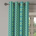 thumbnail image 2 of Ambesonne Chevron Grommet Curtain, Vintage Geometrical, 50" x 120", Pale Green Sea Green, 2 of 6