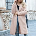 thumbnail image 2 of Women's Fuzzy Fleece Lapel Open Front Long Cardigan Coat Warm Winter Outwear Jackets for Women Womens Clothes, 2 of 7