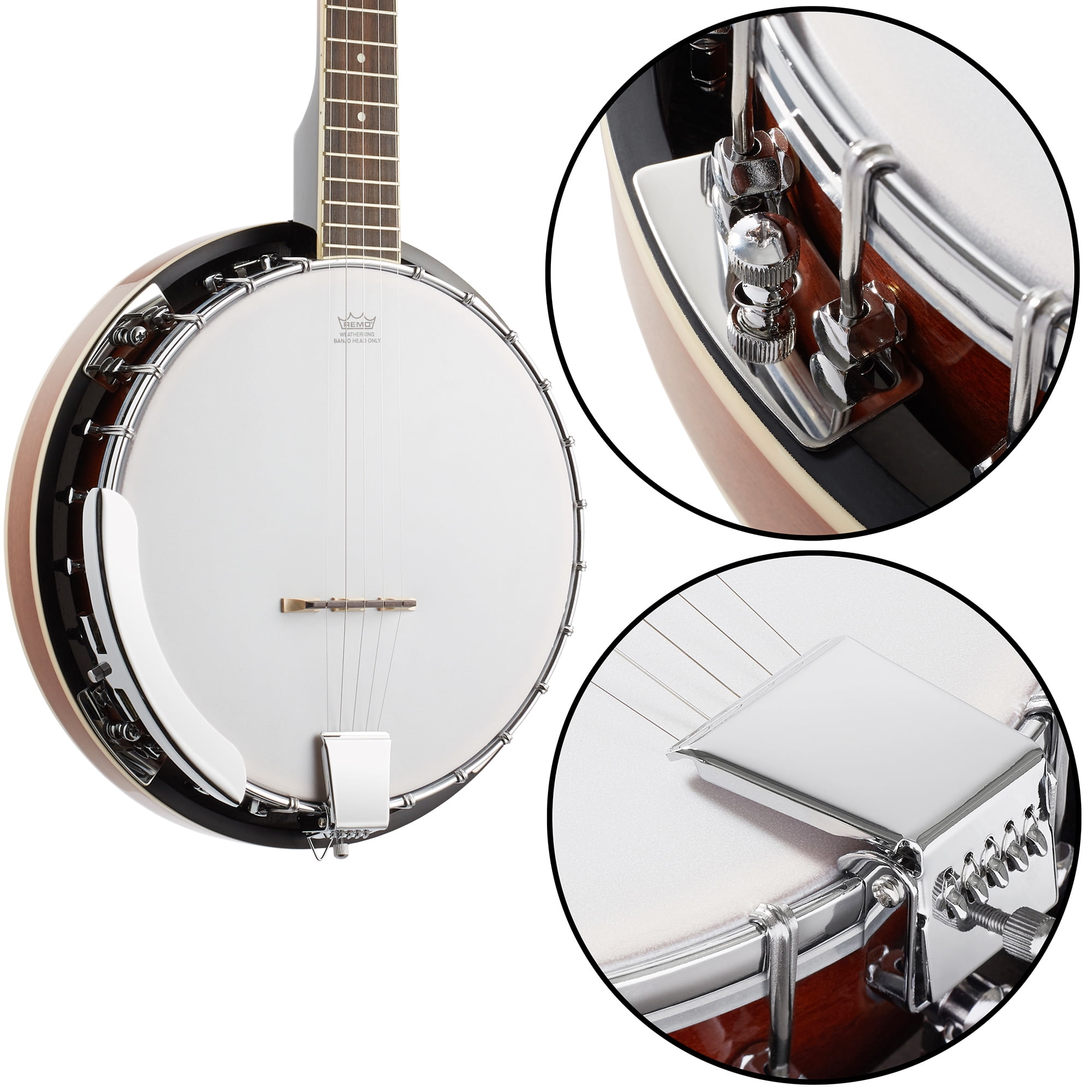 Ashthorpe 5-String Banjo for Beginners, Full Size with 24 Ashthorpe 5-String Banjo for Beginners, Full Size with 24