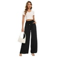 thumbnail image 7 of SWQZVT Pants for Women Wide Leg Dress Pants Casual High Waist Drawstring Palazzo Lounge Pants Comfy Loose Trousers with Pocke, 7 of 7