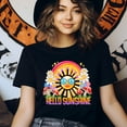 thumbnail image 3 of Hello Sunshine Retro T-Shirt – Hippie Summer Vibe Graphic Tee, Gold, Size S, 3 of 6
