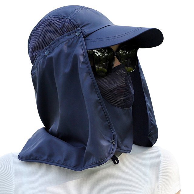 sweethay Deporte al aire libre senderismo visera sombrero protección UV cara cuello cubierta pesca sol Pescar azul marino