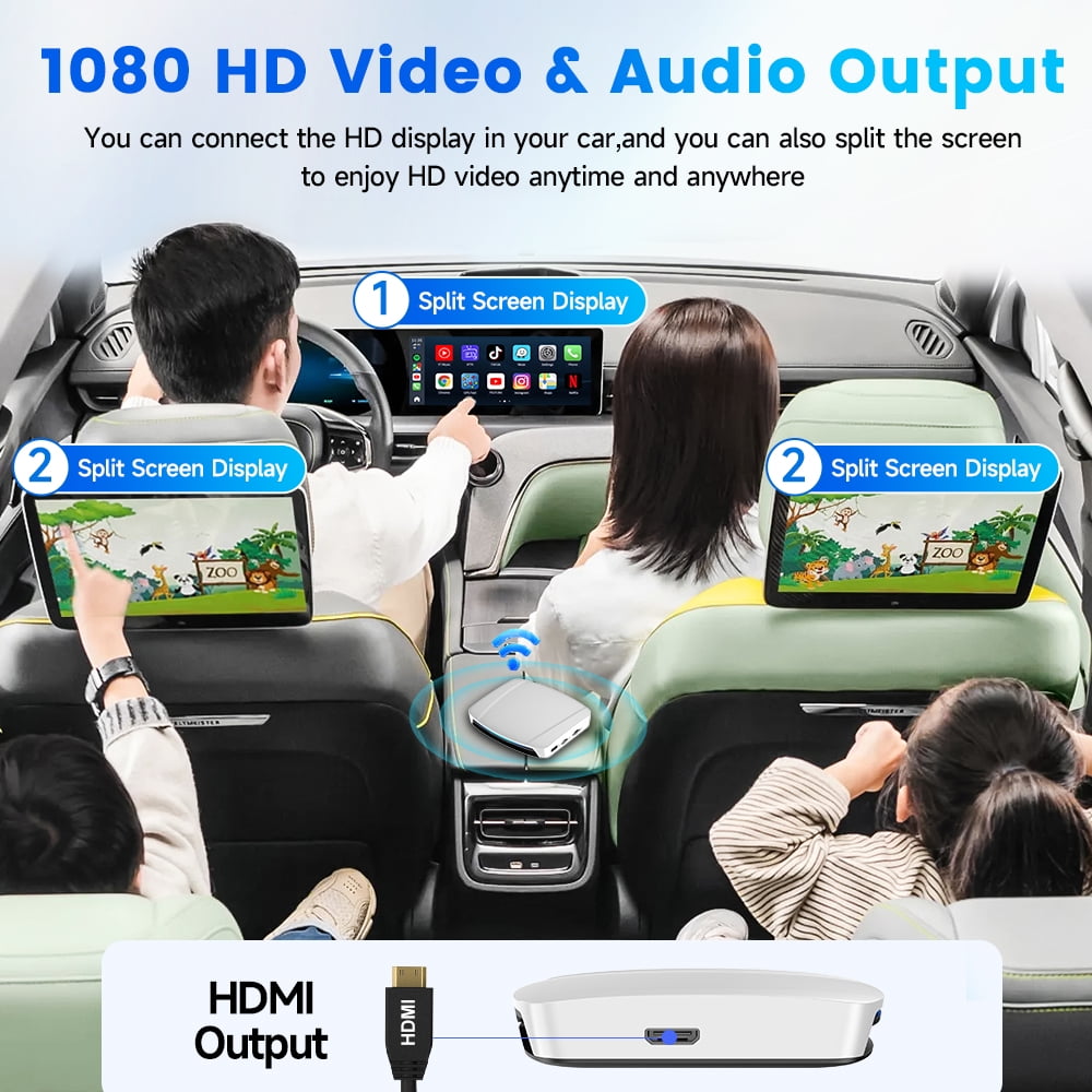 CarlinKit Tbox UHD, 4-in-1 Android 13 CarPlay AI TV Box, Wireless