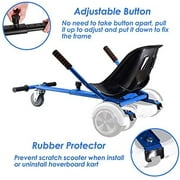 TechWonder Hover Kart Go Kart Adjustable Seat Attachment for 6.5 Hover-Board Buggy - Blue