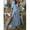 Blue, variant on Zorckvet Summer Dresses for Women A Line Plus Size Printed Short Sleeve Trendy Womens Dress V Neck
