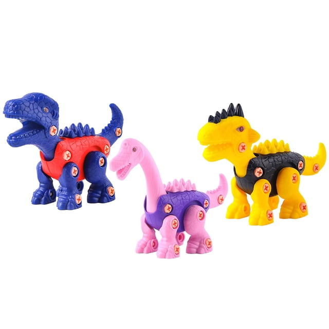 Juego de juguetes de construcción HUOGUO Take Apart Dinosaur con taladro eléctrico
