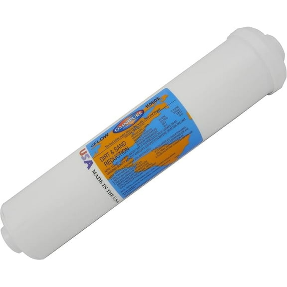 IPW Industries Inc-Omnipure - (K5605-JJ) - 12" x 2.5" Sediment Inline Filter - 5 Micron 1/4" OD Quick Connect