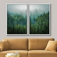 thumbnail image 2 of IDEA4WALL Framed Wall Art Print Set Aerial View of Green Forest Nature Wilderness Photography Realism Rustic Landscape Colorful Dark for Living Room, Bedroom, Office - 16"x24"x2 White, 2 of 5