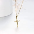 thumbnail image 6 of Dveatr 14k Gold Diamond Cross Necklace with Gold Chain, Religioius Jewelry Mother's Day Gifts for Women Teens (0.03 ct), 16-18 Inch, 6 of 10