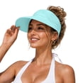 thumbnail image 2 of Lumistal Sun Hats for Women Wide Brim UV Protection Sun Visor Hats UPF50+ Lightweight Foldable Ponytail Sports Cap Sun Hat Summer Beach Packable Visor Light Blue One Size, 2 of 7