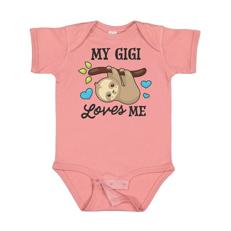 

Inktastic My Gigi Loves Me with Sloth and Hearts Gift Baby Boy or Baby Girl Bodysuit