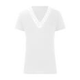 thumbnail image 5 of Birdeem Blouse à Manches Courtes en Dentelle Imprimée pour Femmes, Col en V, Hauts Décontractés, 5 of 5
